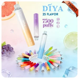 DIYA 叮啞 7500口 拋棄式電子煙 | 13ml 透明油倉 | 1.2Ω 網狀線圈 台灣現貨 7-11 貨到付款